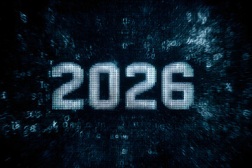 Blue Digital Background with Loading 2026 Text
