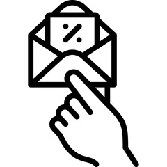 gift voucher icon illustration design with outline