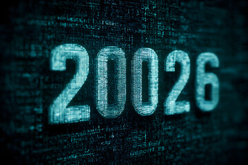 Blue Digital Background with Loading 2026 Text