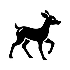 Full cycle animation of the little deer's gait. Black and white silhouette.