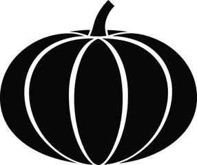 Pumpkin Silhouette Icon | Halloween Autumn Vegetable Graphic