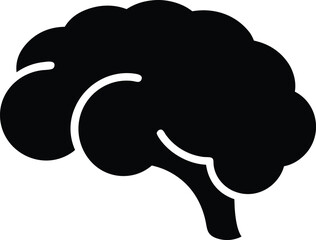 Brain Silhouette Icon | Human Mind Symbol
