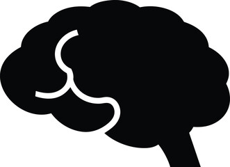 Brain Silhouette Icon | Human Mind Symbol