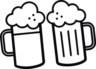 Beer Mug Icon | Cheers Drink Symbol Silhouette Vector Illustration