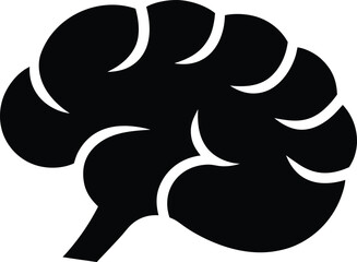 Brain Silhouette Icon | Human Mind Symbol
