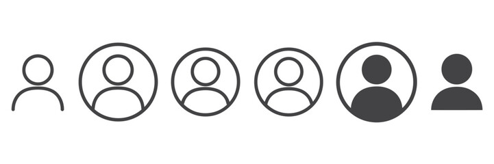 User Profile Icon Set Vector for Account and Avatar