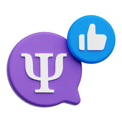 Obraz premium Good Psychology Chat 3D Icon Isolated On The Transparent Background