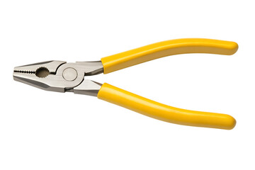 Fototapeta premium Yellow handled pliers isolated on white background