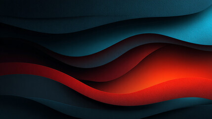 Dark blue, red, and black abstract grainy background with glowing gradient waves and noise texture, symbolizing energy, digital art, modern design, dynamic motion, and vibrant visual aesthetics for po
