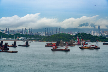 Hong Kong offshore industrial vessel facilities area