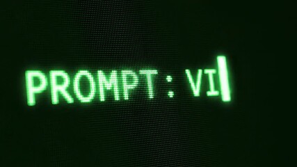 Green Screen Prompt on Display A Retro Computer Interface. - Powered by Adobe