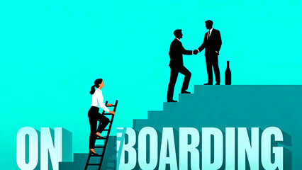 Onboarding business success teamwork collaboration ladder stairs achievement partnership growth opportunity career development strategy onboarding process new hire welcome integration training
