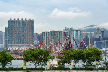 Hong Kong offshore industrial vessel facilities area