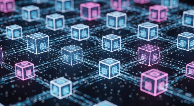 Digital blockchain cubes in network grid