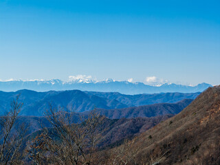 鷹ノ巣山から望む南アルプス