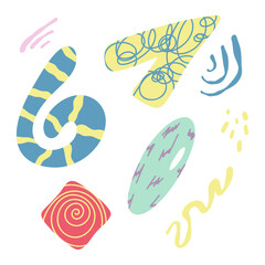 A set of different abstract figures.