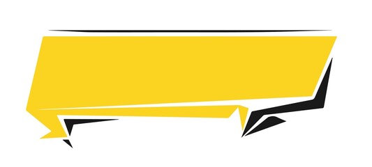 Yellow and black grunge banner or ribbon shape for sale announcement or text box isolated on white background
