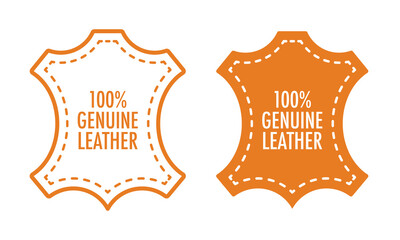 Vector 100 Percent Genuine Leather Labels