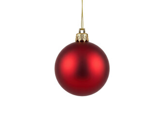 Red christmas ornament isolated on transparent background