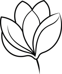 Flower petal line art vector minimal thin black outline 1