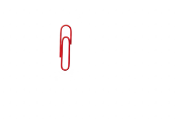 Red paperclip isolated on transparent background