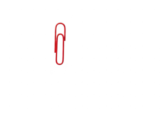 Red paperclip isolated on transparent background