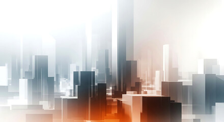 Abstract city skyline with modern architecture and futuristic design concept