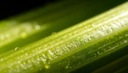 Obraz premium Extreme Macro Photography of the Intricate Vertical Fibrous Structure of a Plant Stem with Strong Side Light