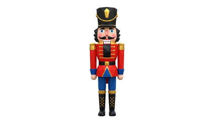 Naklejka premium Classic Christmas nutcracker ready to bring holiday cheer and festive spirit to any home during the winter season, a delightful decoration