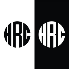 HRC abstract monogram circle logo design Stock Vector And Vector Art.
