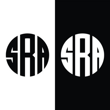 Creative Letter SRA Circle Monogram logo Stock Illustrations, Vectors And Clipart.
