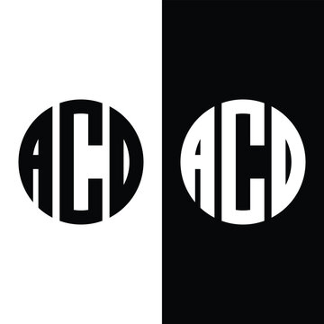 ACD abstract monogram circle logo design Stock Vector And Vector Art.