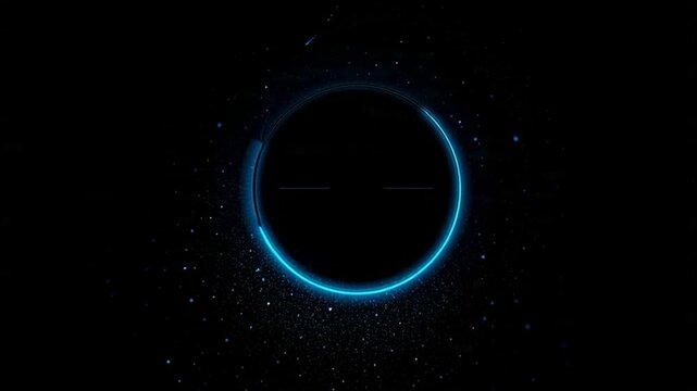Glowing circular ring filling clockwise in darkness at midnight