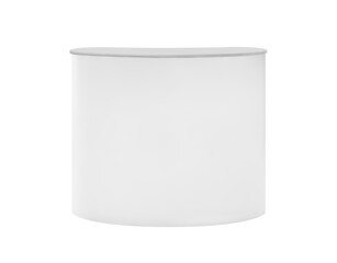 Empty White prefabricated curved counter mock up for trade show or exhibition isolated on white background