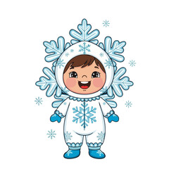 Adorable Child Dressed as a Snowflake for Winter Celebration.