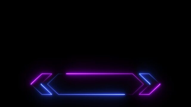 Animated Lower third neon line title on black background. Broadcast news lower third icon motion graphics. title 4k video footage.