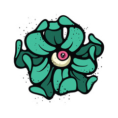 Flower with Eyeball Illustration