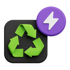 Fast Recycle 3D Icon Isolated On The Transparent Background