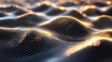 Abstract glowing wave pattern.