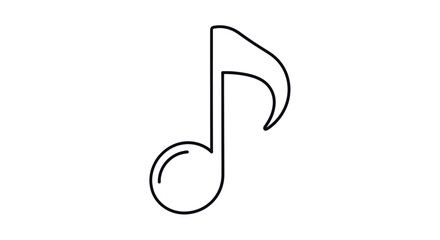 Obraz premium Minimalist Line Art Musical Note Illustration Evoking Simplicity and Elegance