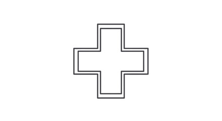 Fototapeta premium Simple Medical Cross Icon Design Representing Healthcare and Emergency Services