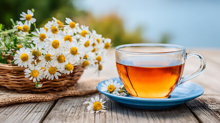 Self-care tea rituals for well-being outdoor setting nature-inspired content relaxing environment
