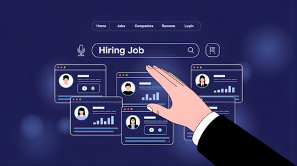 Hiring Job Search Online Recruitment and Candidate Selection with a Hand Choosing Talent