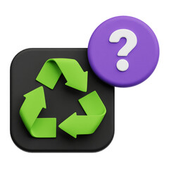 Help Recycle 3D Icon Isolated On The Transparent Background