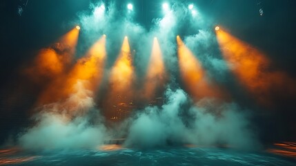 Fototapeta premium Stage lighting with smoke