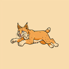 Cute Baby Lynx Cartoon Illustration, Animal Character for Kids, Nursery Art and Stickers