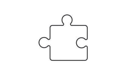 Obraz premium Minimalist Puzzle Piece Icon Representing Connectivity and Problem Solving