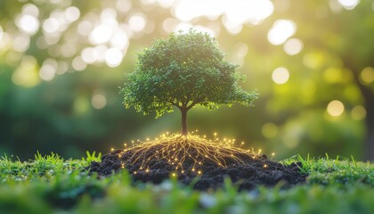 Radiant growth symbolizes thriving nature and positive energy flow concept