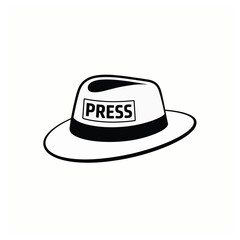 Vintage fedora hat with press badge symbolizing journalism