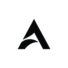Modern abstract black letter a logo design